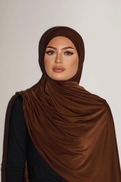 Liquid Jersey Chocolate Brown